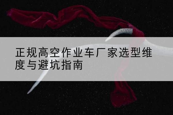 乐亭高空作业车厂家-正规选型维度与避坑指南