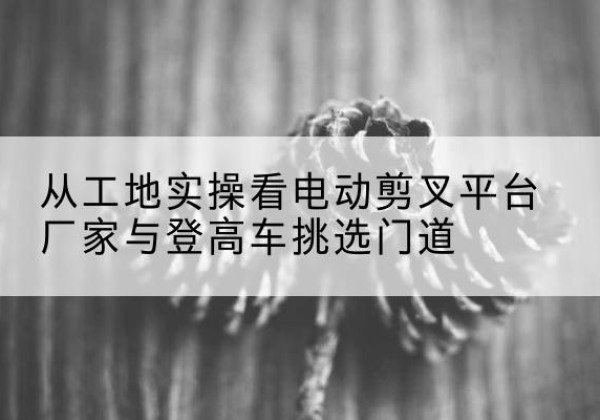 乐亭电动剪叉升降平台厂家-从工地实操看电动剪叉平台厂家与登高车挑选门道